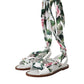 Multicolor Floral Print Ankle Wrap Sandals Shoes