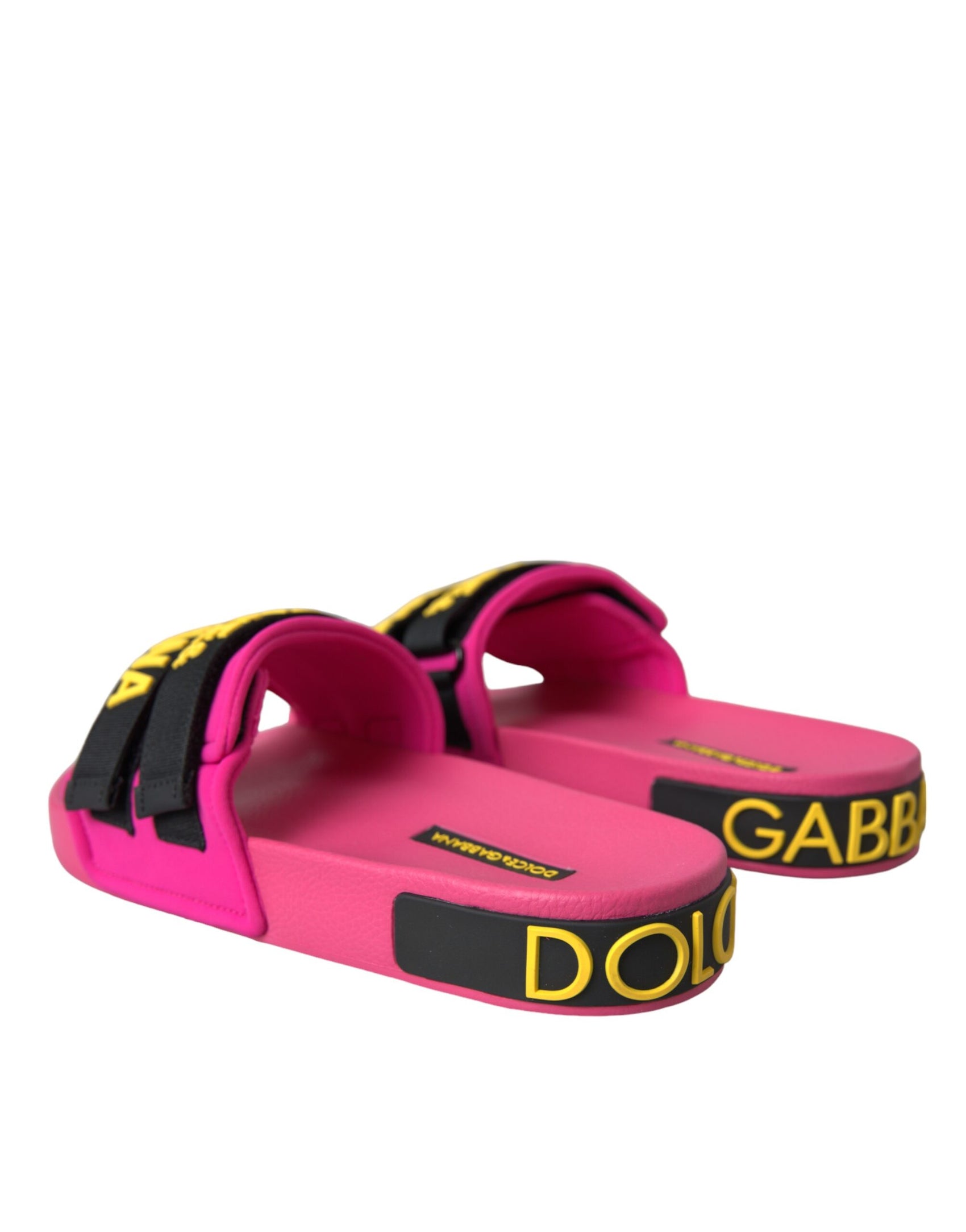 Rosa Schwarz Logo Beachwear Flats Sandalen Schuhe