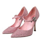 Pink Strass Crystal Heels Pumps Shoes