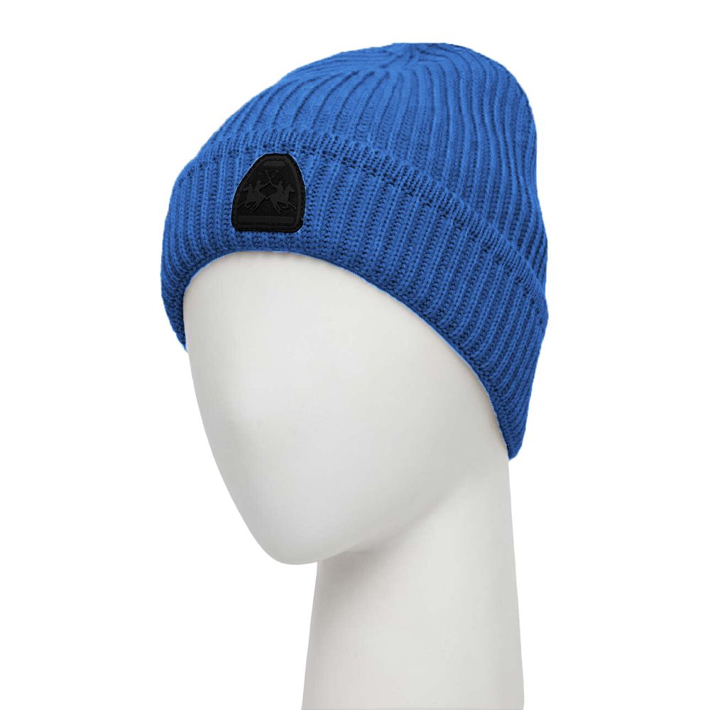 Berretto da uomo in acrilico azzurro