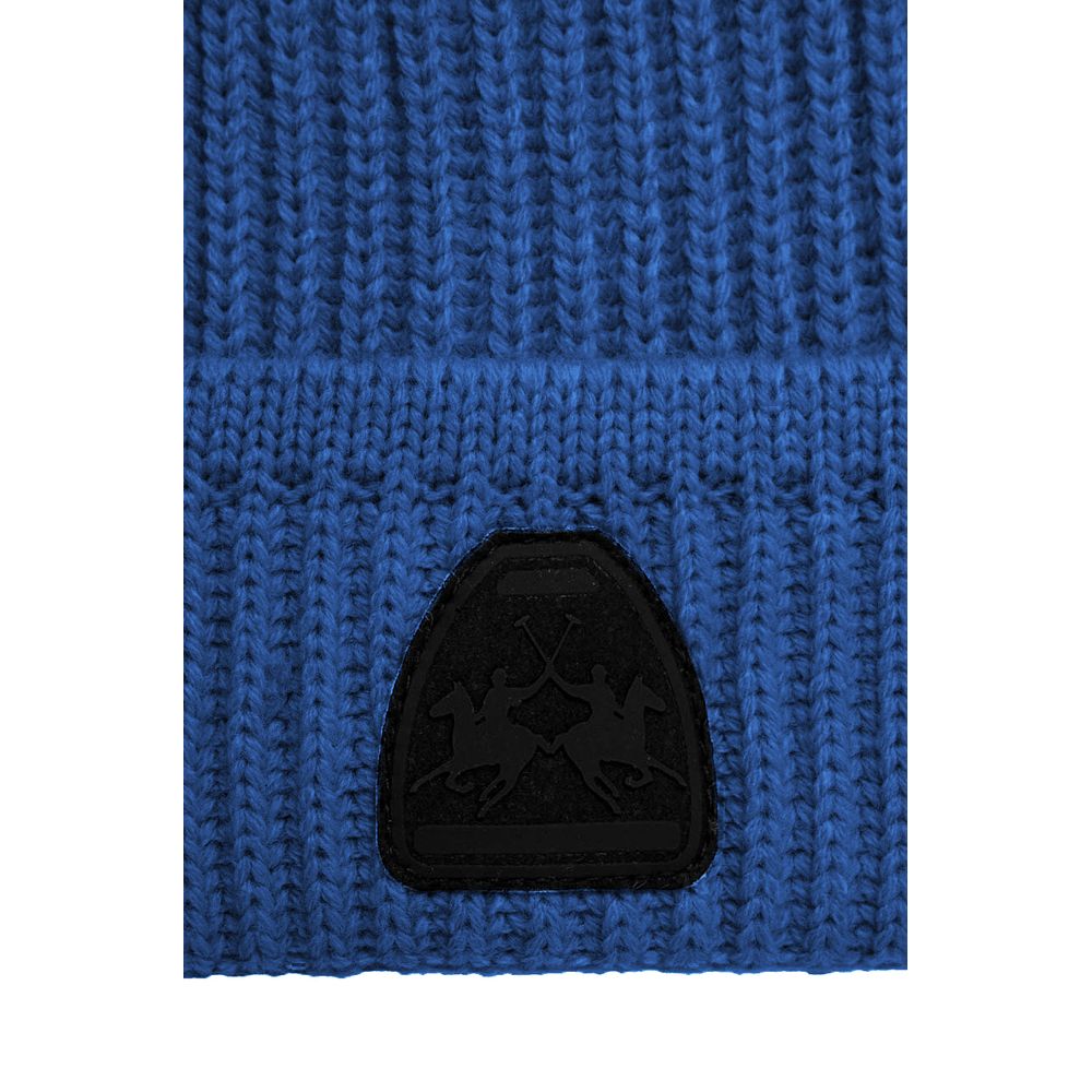 Berretto da uomo in acrilico azzurro