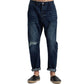 Jeans da uomo in cotone blu