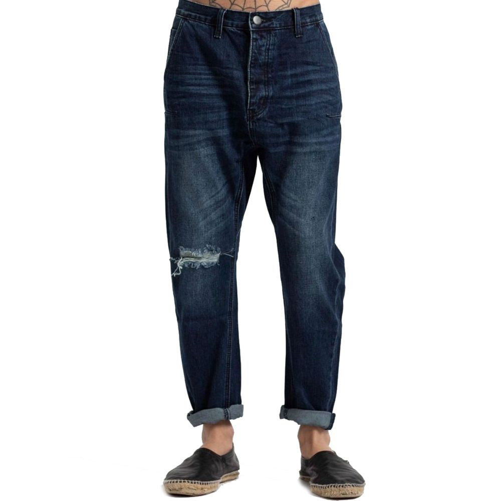 Jeans da uomo in cotone blu