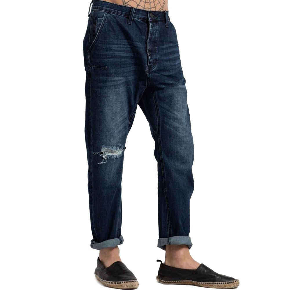 Jeans da uomo in cotone blu