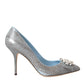 Light Blue Exotic Leather Crystal Bellucci Shoes