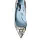 Light Blue Exotic Leather Crystal Bellucci Shoes