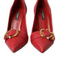 Red Devotion Leather Heels Pumps Shoes