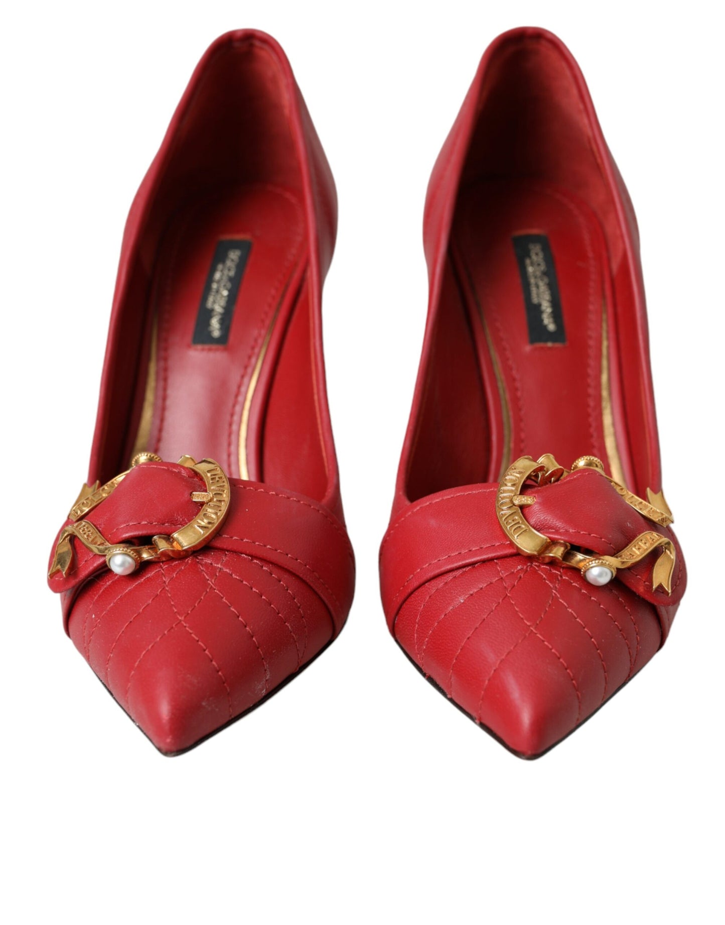 Red Devotion Leather Heels Pumps Shoes