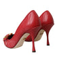 Red Devotion Leather Heels Pumps Shoes