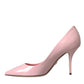 Light Pink Patent Leather Pumps Heels Shoes