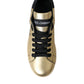 Gold Portofino Calf Leather Sneakers Women Shoes