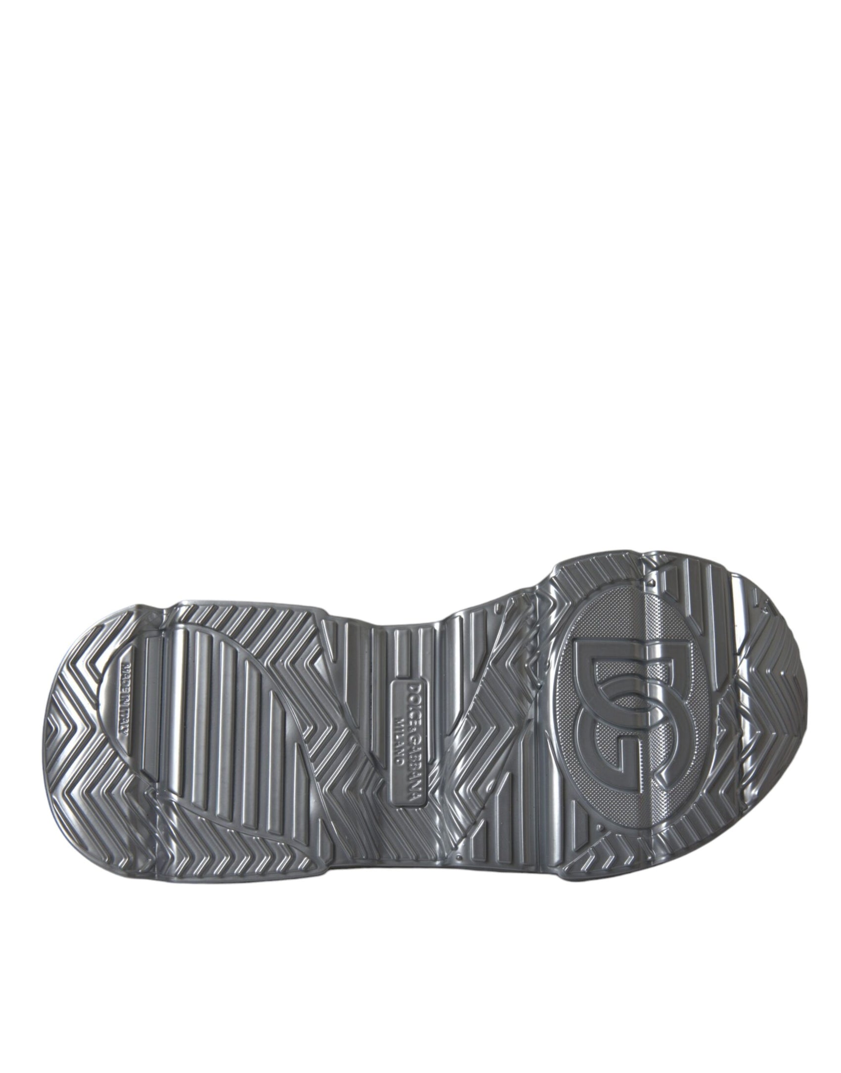 Silber schillernde DAYMASTER Leder Sneakers Schuhe