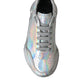 Silver Iridescent DAYMASTER Leather Sneakers Shoes