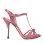 Pink Strass Ankle Strap Heels Sandals Shoes