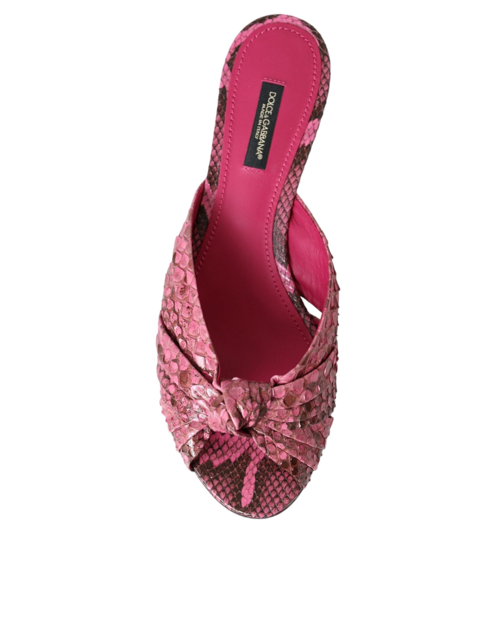 Scarpe con tacco a gattino in pelle esotica rosa