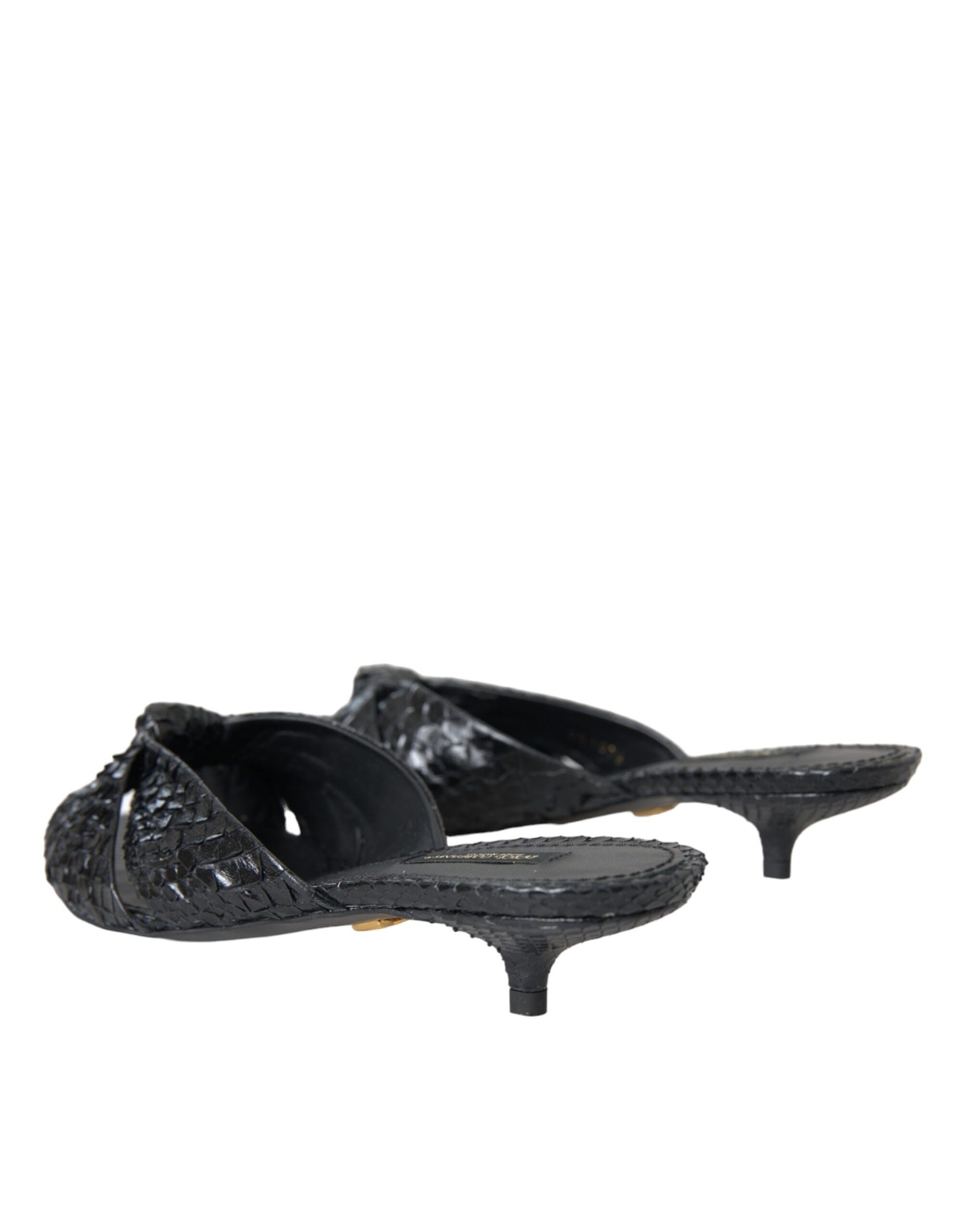Scarpe con tacco in pelle esotica nera