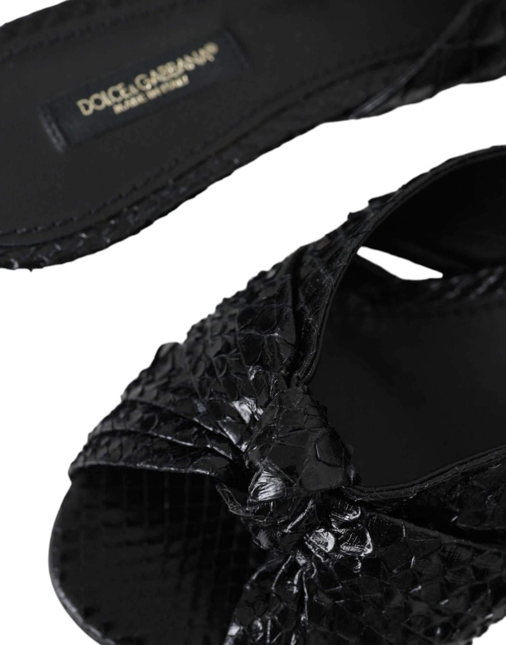 Scarpe con tacco in pelle esotica nera