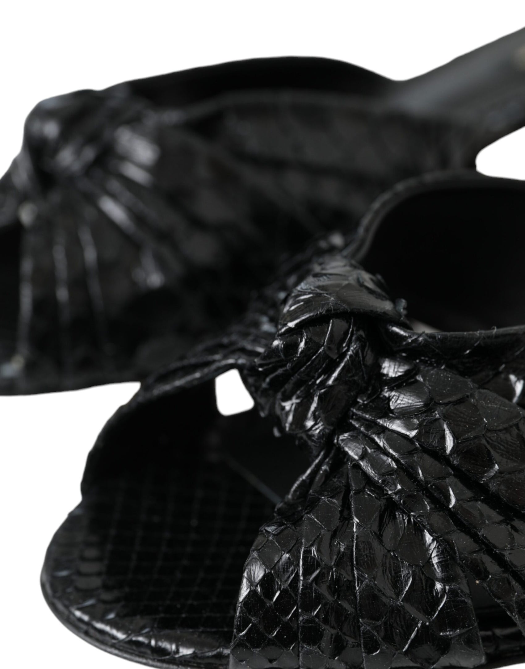 Scarpe con tacco in pelle esotica nera