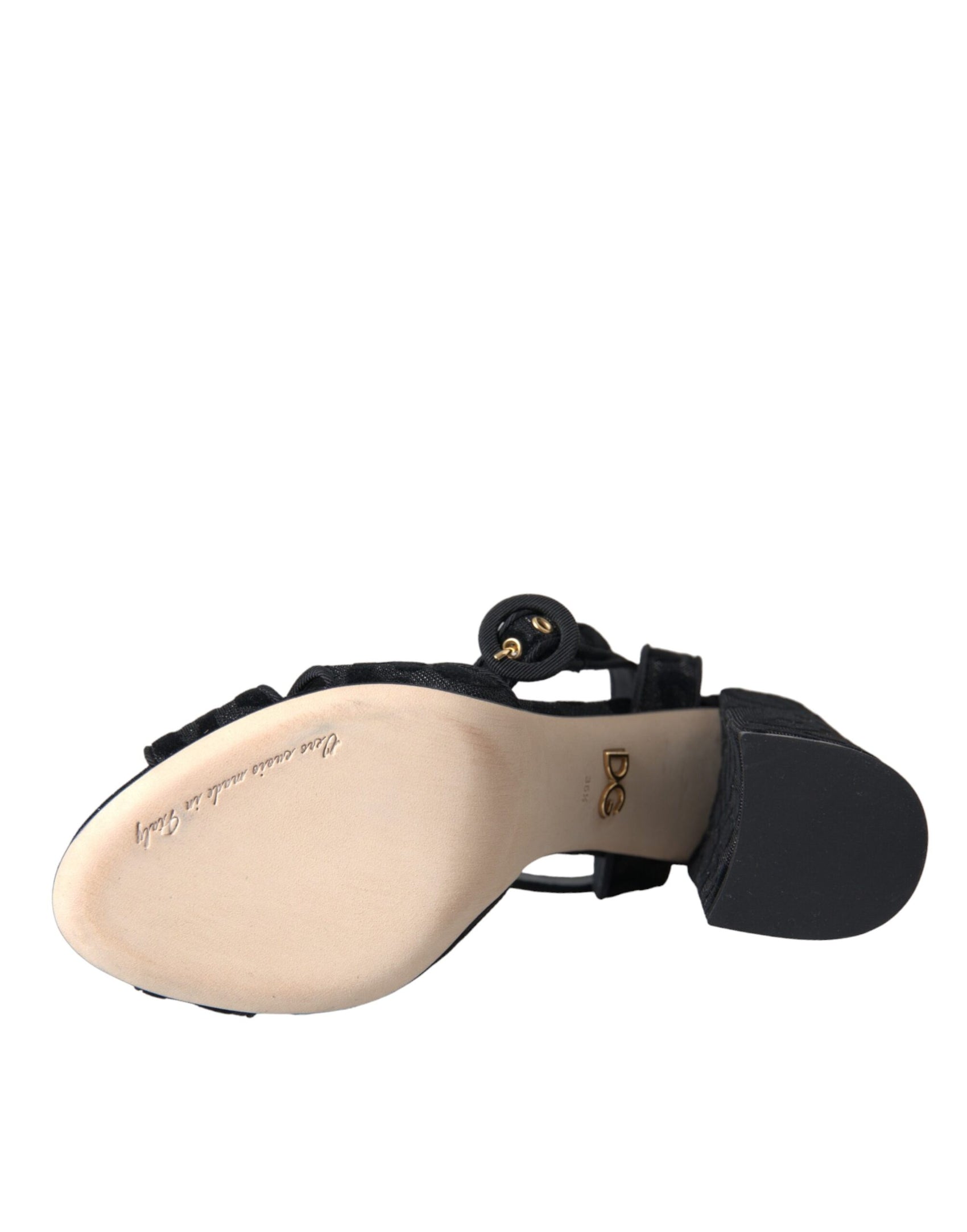 Sandali con tacco in pelle scamosciata leopardata nera
