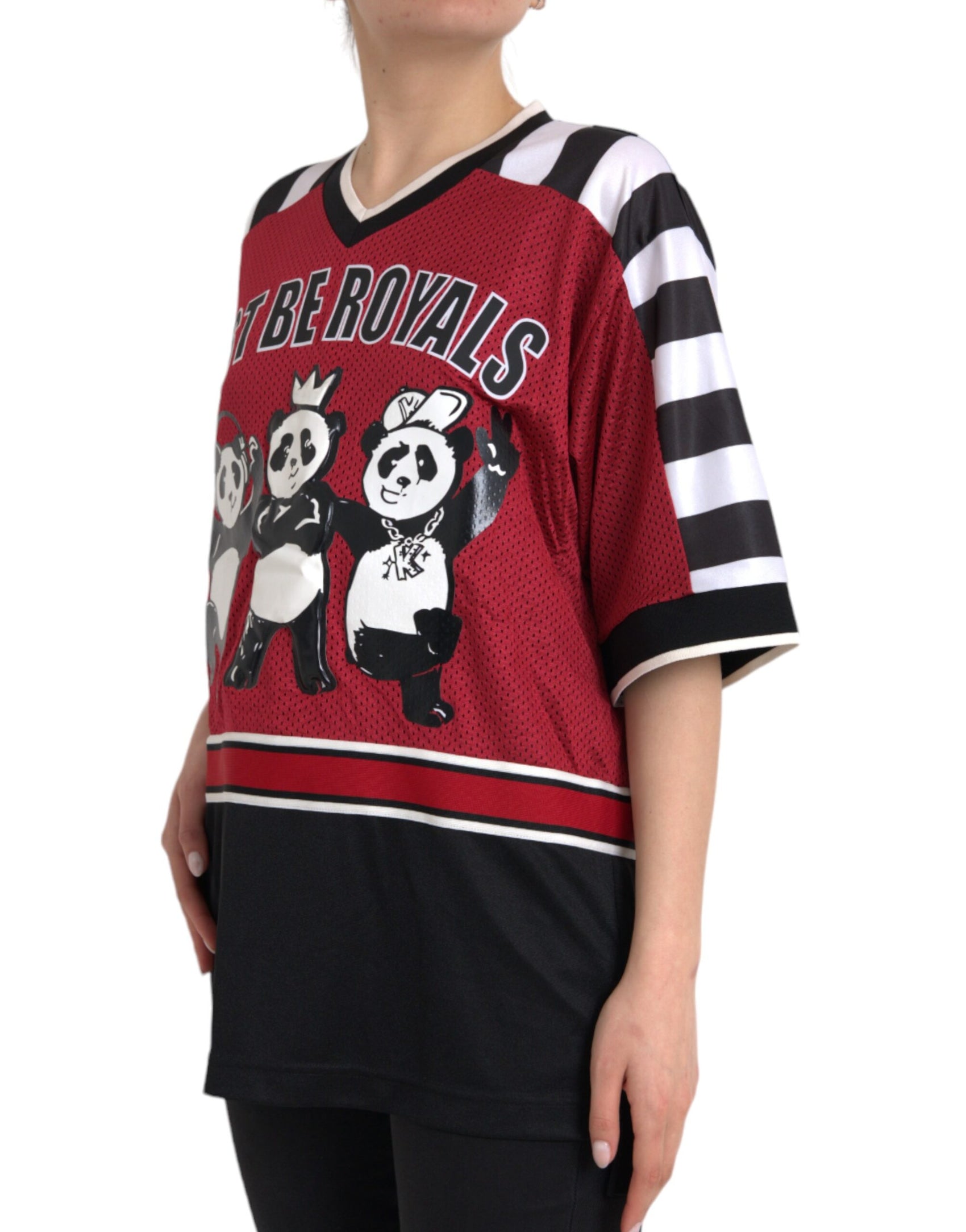 Mehrfarbiges Oversize-T-Shirt mit Royals-Panda