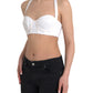 White Viscose Bustier Sleeveless Cropped Top