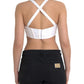 White Viscose Bustier Sleeveless Cropped Top