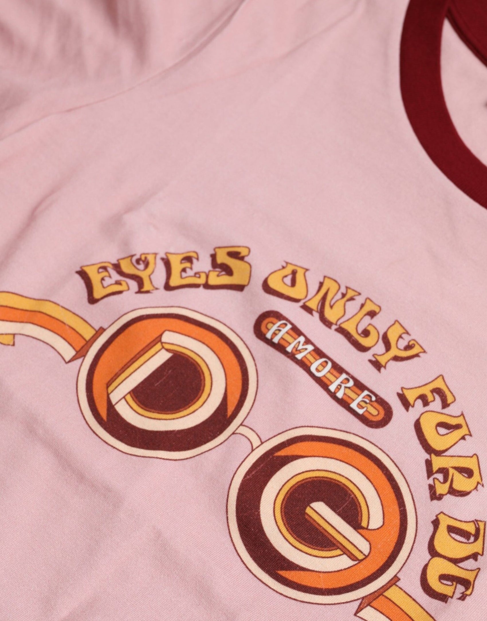 T-shirt girocollo a maniche corte in cotone rosa