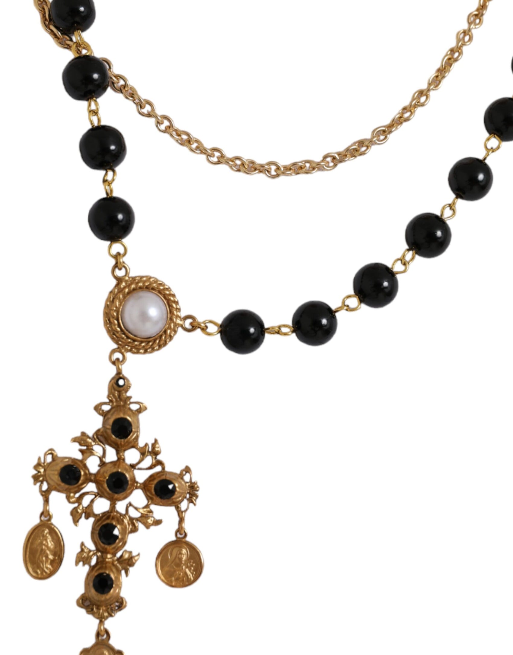 Maglietta a maniche corte con collana in cotone bianco