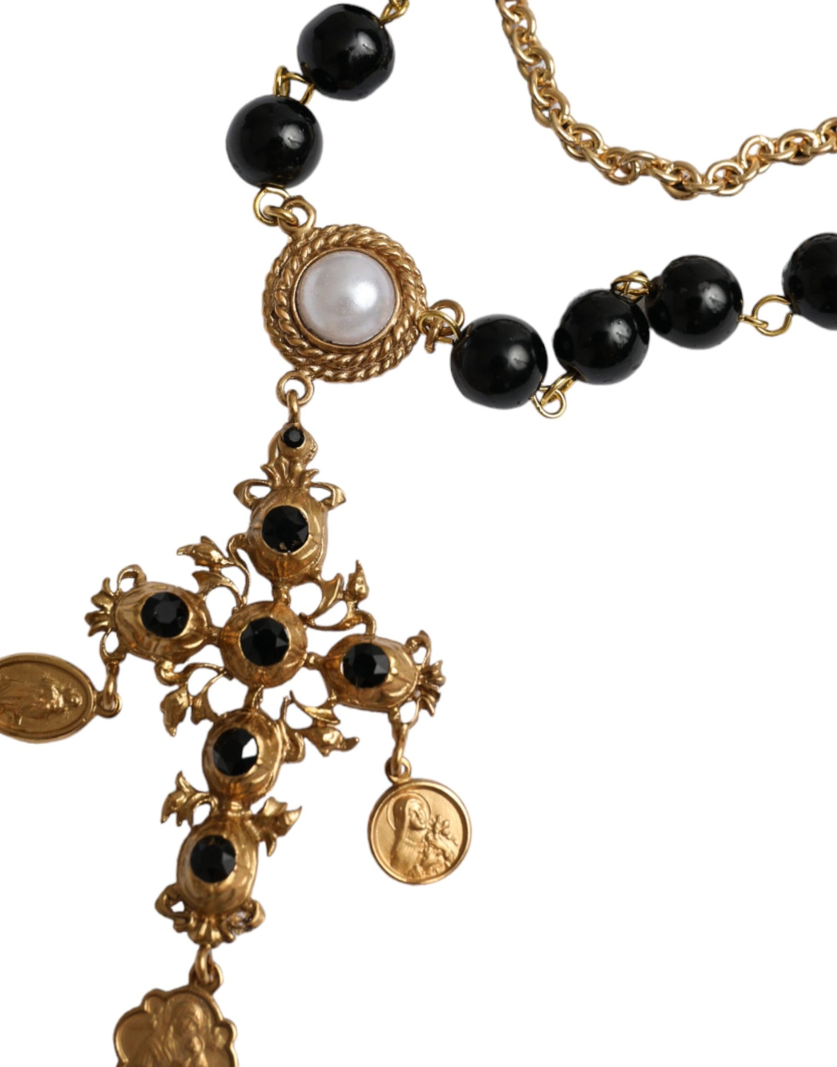 Maglietta a maniche corte con collana in cotone bianco