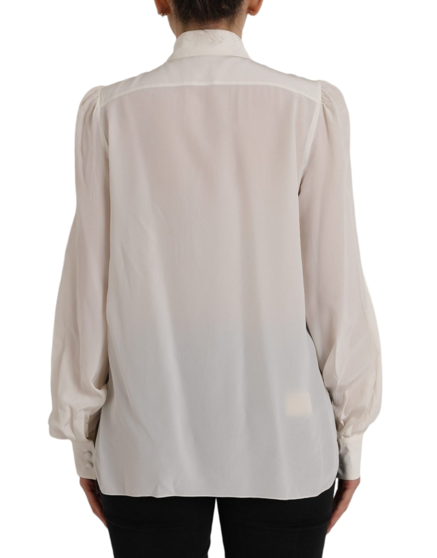 Off-White Langarm-Bluse mit Knopfleiste