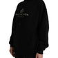 Black Cotton Logo Hooded Pullover Sweatshirt Sweater