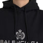 Schwarzer Kapuzenpullover aus Baumwolle mit Logo