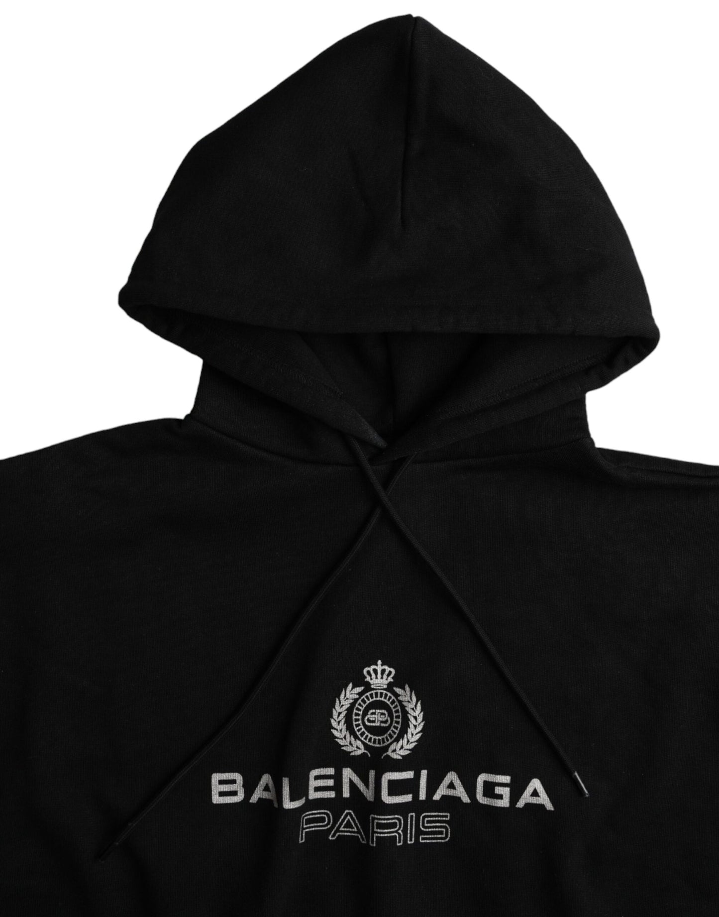 Schwarzer Kapuzenpullover aus Baumwolle mit Logo