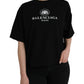 T-shirt girocollo a maniche corte con logo in cotone nero