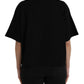 T-shirt girocollo a maniche corte con logo in cotone nero