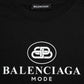 T-shirt girocollo a maniche corte con logo in cotone nero