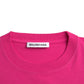 Pink Cotton Crew Neck Short Sleeves Tee T-shirt