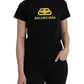 T-shirt girocollo a maniche corte con stampa logo in cotone nero