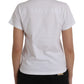 White Cotton Crew Neck Short Sleeves T-shirt