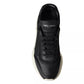 Schwarze Leder DAYMASTER Herren Sneakers Schuhe