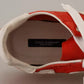 Red White Leather Mens Logo Casual Sneakers Shoes