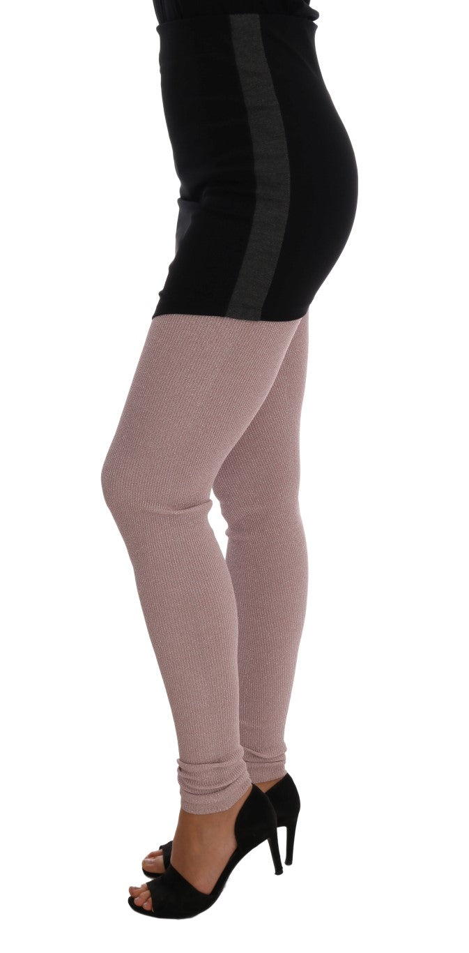 Elegante rosa Stretchhose mit mittlerer Taille