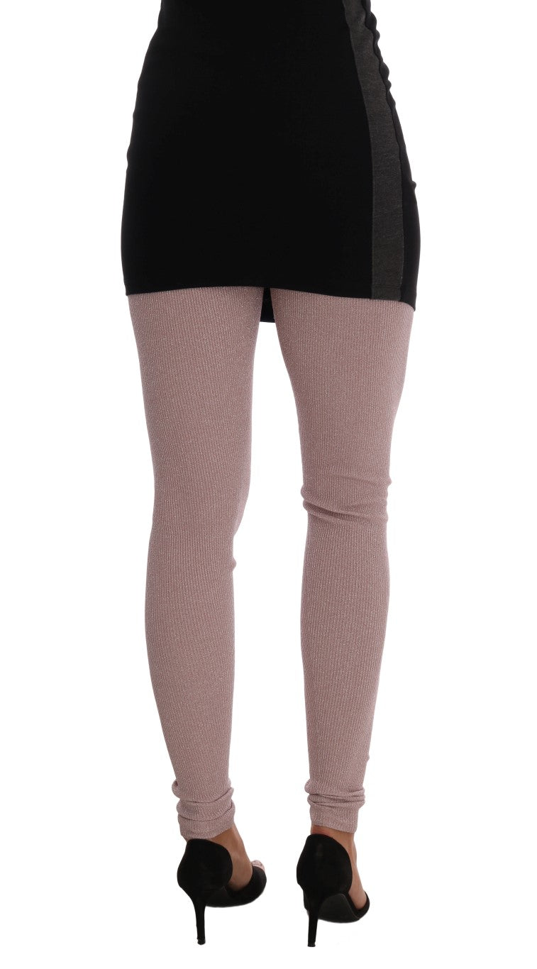 Elegante rosa Stretchhose mit mittlerer Taille