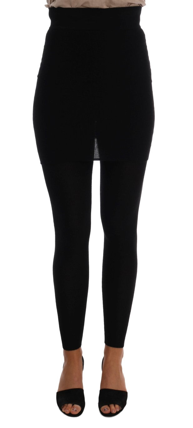 Elegante schwarze Stretchhose aus Kaschmir-Seide