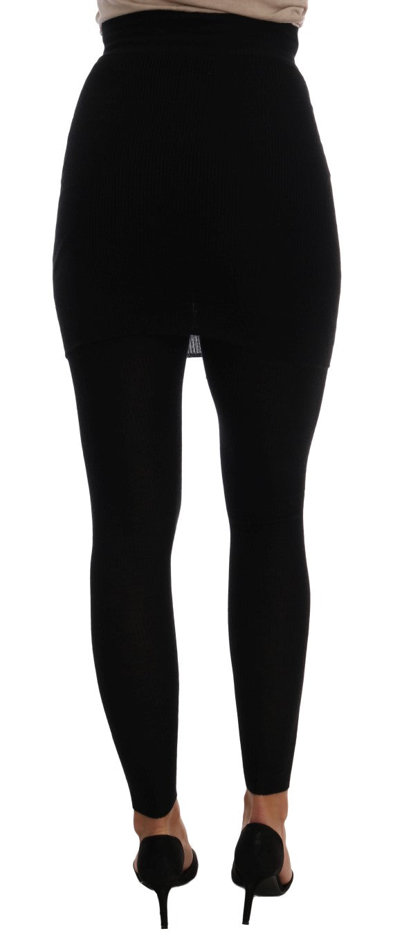Elegante schwarze Stretchhose aus Kaschmir-Seide