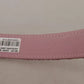 Pink Jaquard Embroidered Gold Tone Metal Buckle Belt