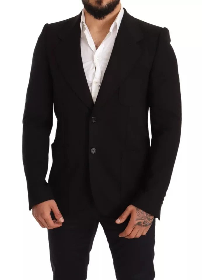 Giacca Blazer Slim Fit in Lana Nera