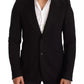 Giacca Blazer Slim Fit in Lana Nera