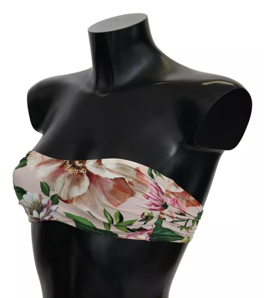 Costume da bagno con stampa floreale rosa, bikini da spiaggia