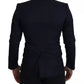 Blue Wool Single Breasted Coat Men Blazer